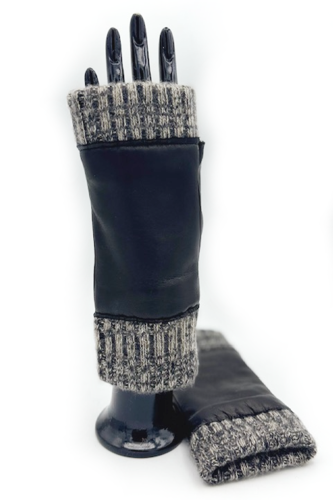 Manicotto in Nappa 2bt fodera cashmere - Nero/Melange