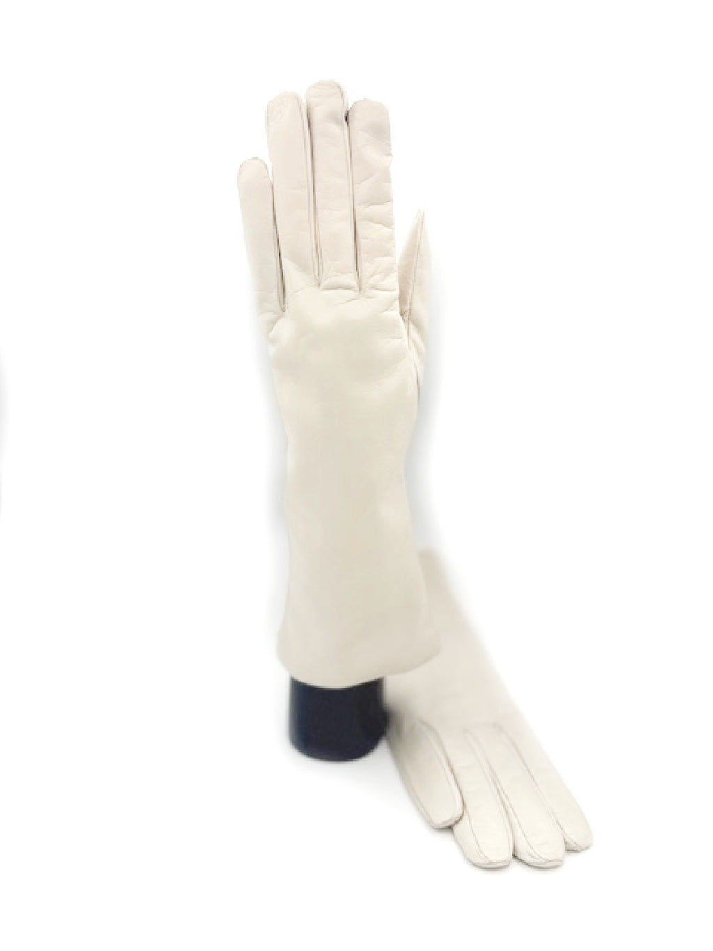 Guanto nappa foderato cashmere 4 bt - Panna