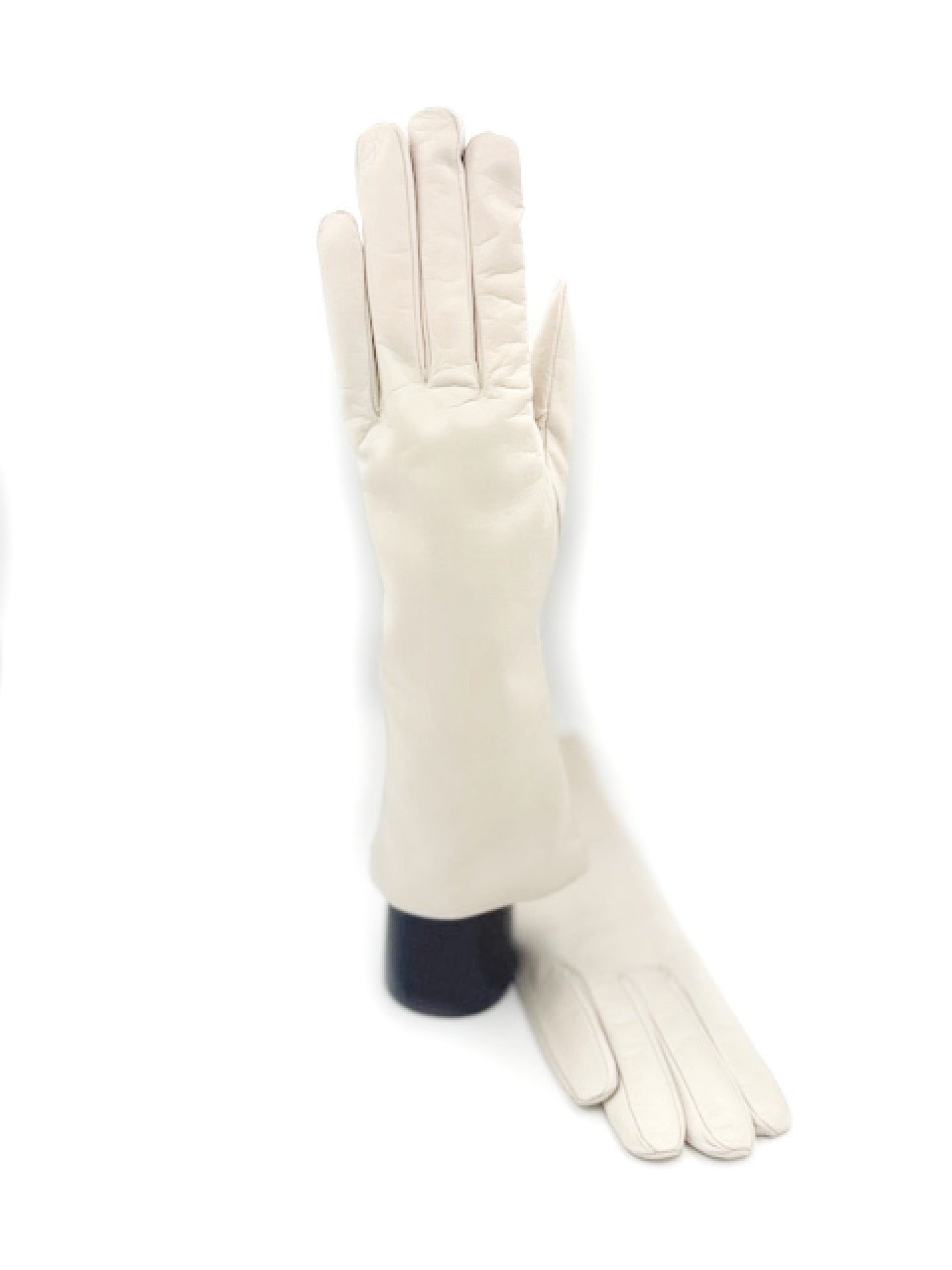 Guanto nappa foderato cashmere 4 bt - Panna