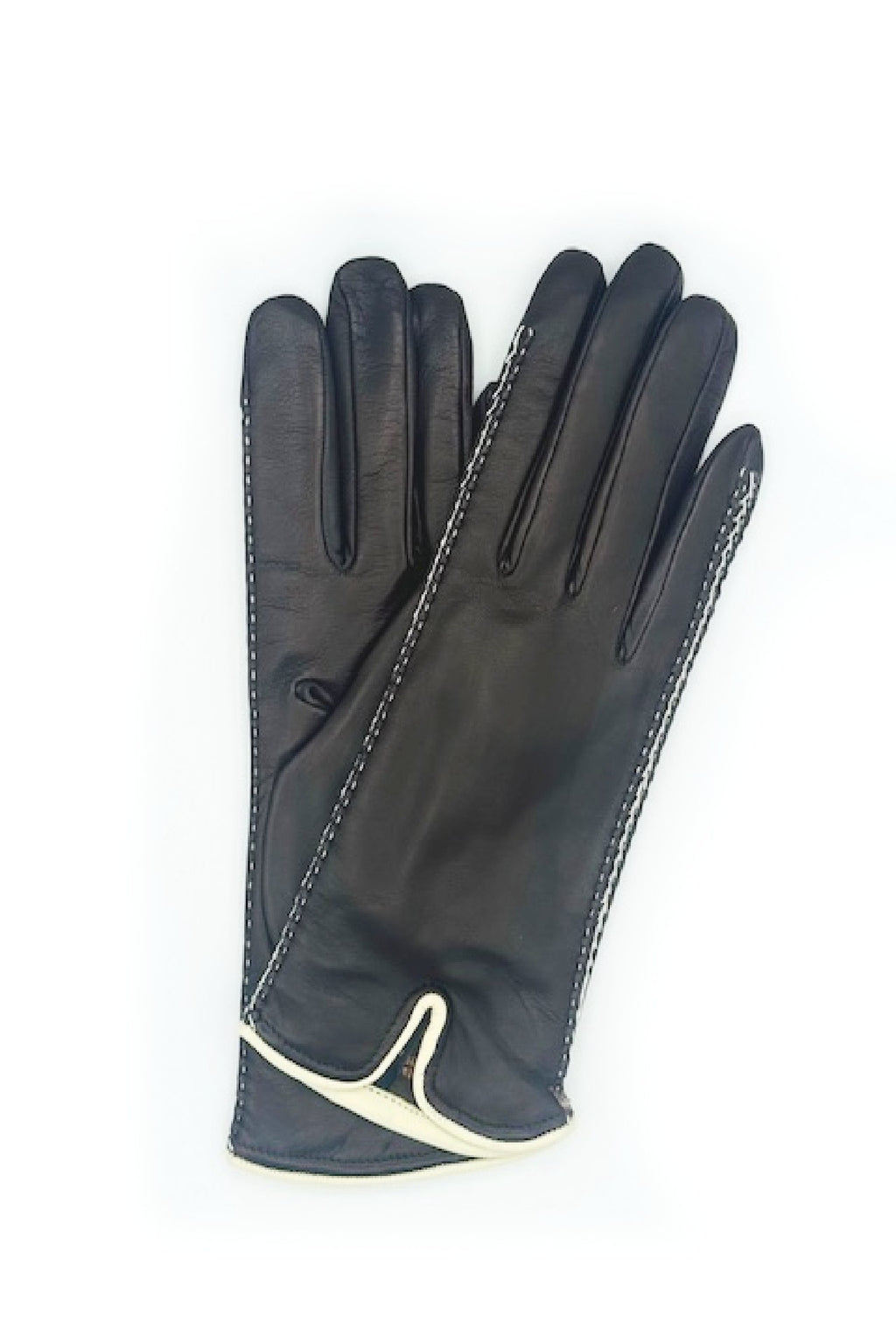 Guanto in Nappa con Trecce laterali a contrasto - T.Moro/Ecru