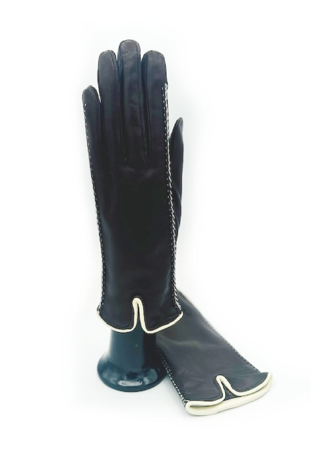 Guanto in Nappa con Trecce laterali a contrasto - T.Moro/Ecru